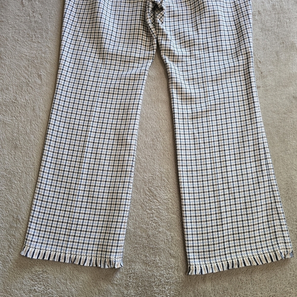 Weekend Max Mara Baiardo Houndstooth Frayed Hem Cropped Pants Size 8 - Picture 12 of 16